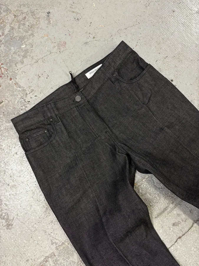 Yves Saint Laurent Raw Grey Denim Jeans - Image 6